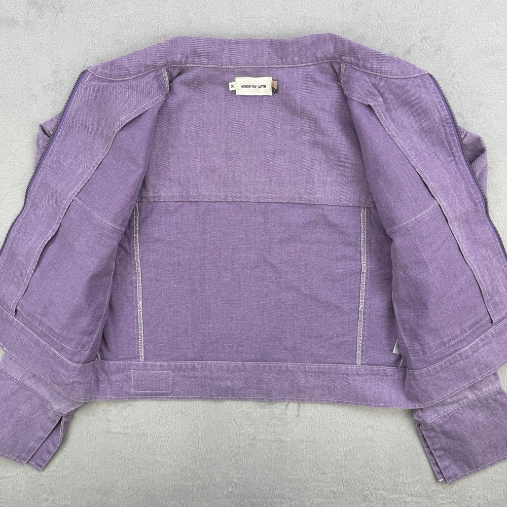 Honor The Gift Jacket Women's Oversized Workman Cropped Purple Size XL NWT - Picture 6 of 12